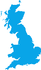 Map of Great Britain showing England Scotland and Wales